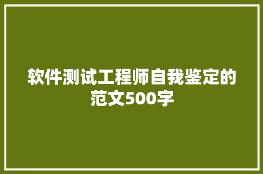 软件测试工程师自我鉴定的范文500字 词汇积累