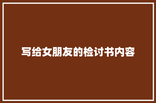 写给女朋友的检讨书内容 报告写作