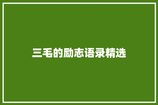 三毛的励志语录精选