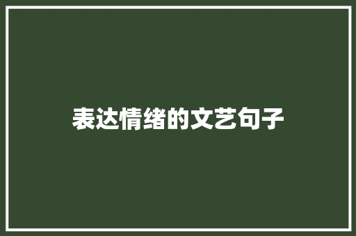 表达情绪的文艺句子 简历模板