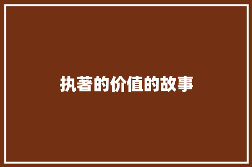 执著的价值的故事 报告写作