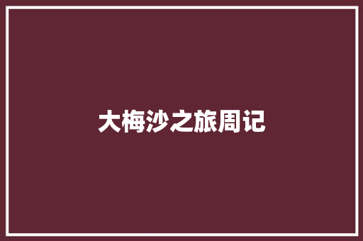 大梅沙之旅周记