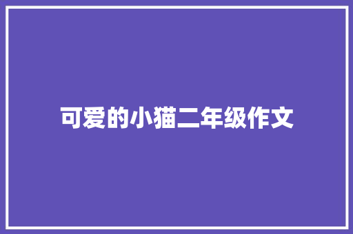 可爱的小猫二年级作文