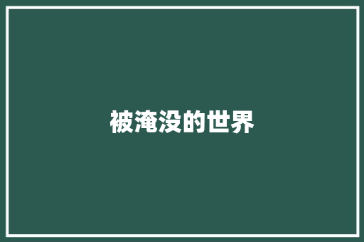 被淹没的世界 简历模板