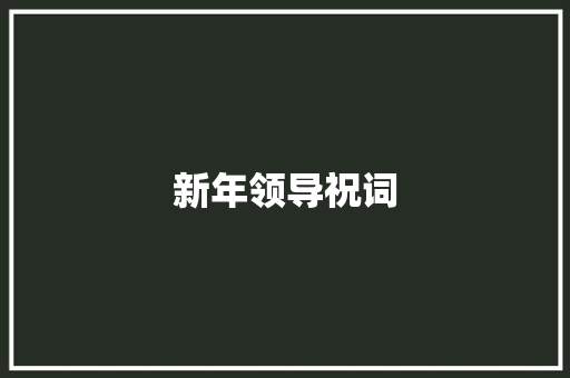 新年领导祝词 简历模板