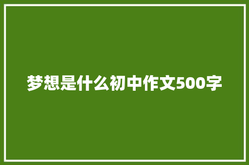 梦想是什么初中作文500字