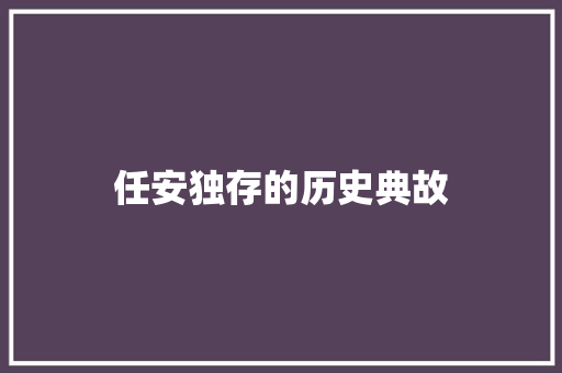 任安独存的历史典故 简历模板