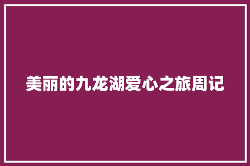 美丽的九龙湖爱心之旅周记
