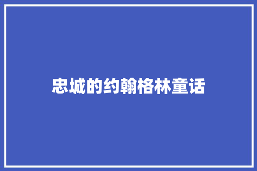 忠城的约翰格林童话 简历模板