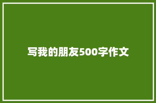写我的朋友500字作文 写作技巧