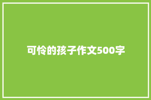 可怜的孩子作文500字 报告写作