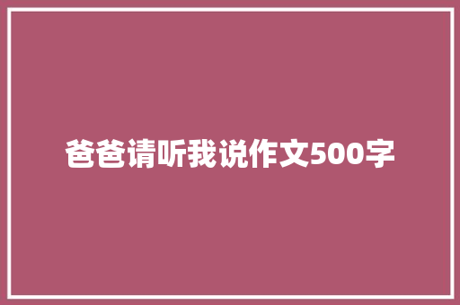 爸爸请听我说作文500字 报告写作