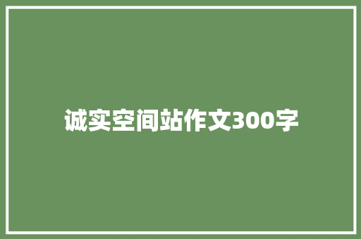 诚实空间站作文300字 诗歌创作