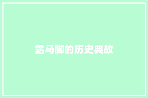 露马脚的历史典故