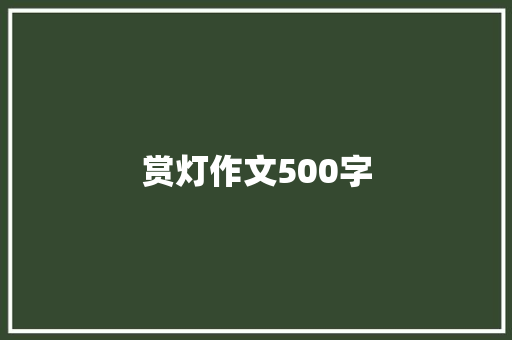赏灯作文500字 报告写作