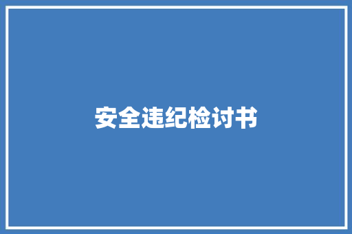 安全违纪检讨书 简历模板