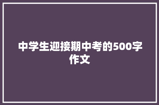 中学生迎接期中考的500字作文 商业文案