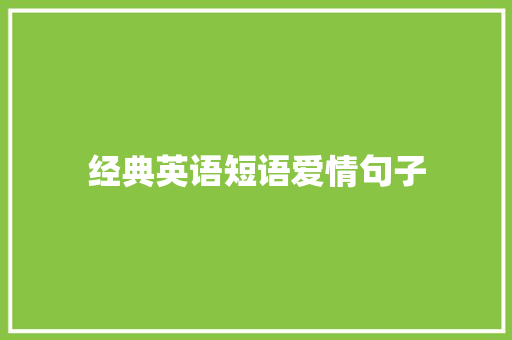 经典英语短语爱情句子 写作素材