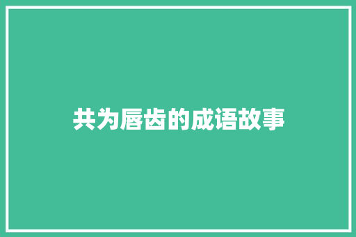 共为唇齿的成语故事 词汇积累