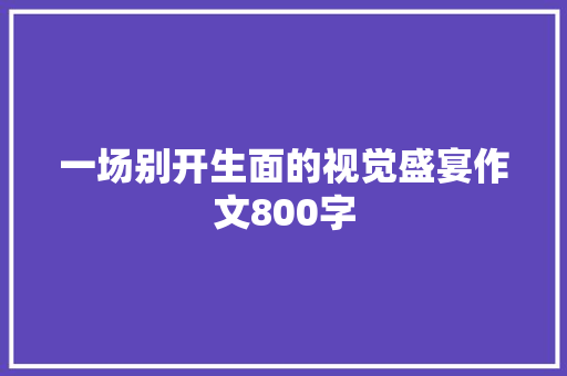 一场别开生面的视觉盛宴作文800字
