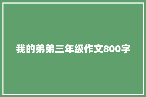 我的弟弟三年级作文800字 简历模板