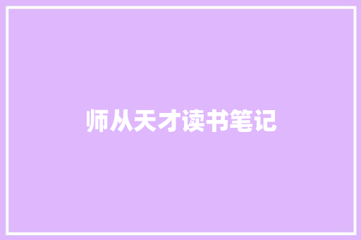 师从天才读书笔记 写作素材