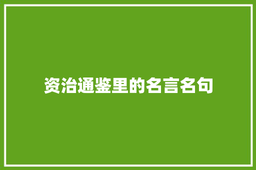 资治通鉴里的名言名句 诗歌创作