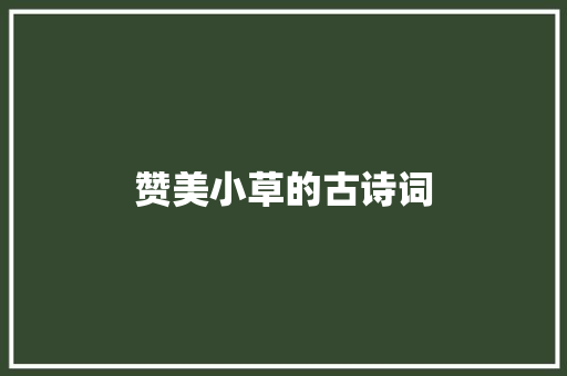 赞美小草的古诗词 简历模板