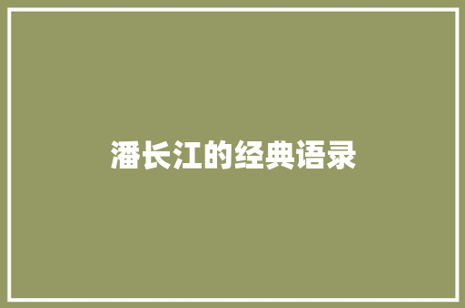 潘长江的经典语录 报告写作