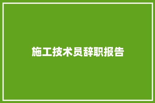 施工技术员辞职报告 词汇积累