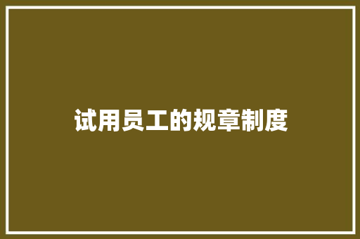 试用员工的规章制度 写作素材