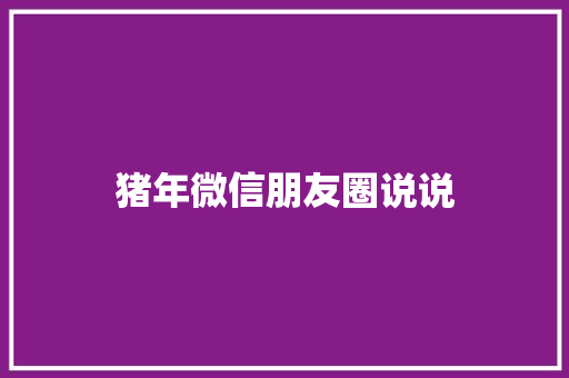 猪年微信朋友圈说说 报告写作