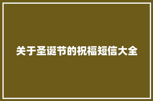 关于圣诞节的祝福短信大全