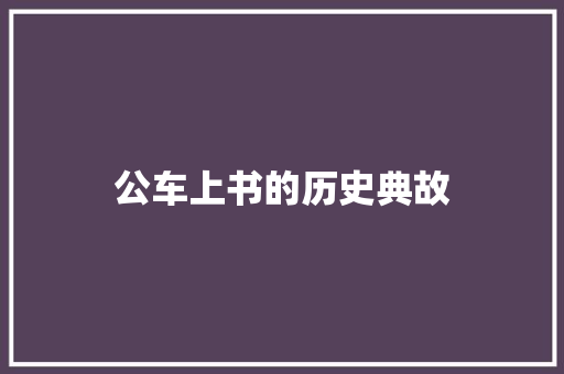 公车上书的历史典故 写作技巧
