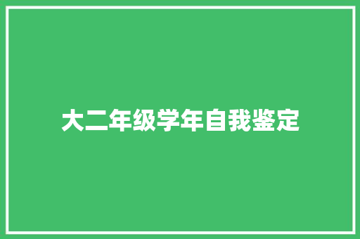 大二年级学年自我鉴定 报告写作