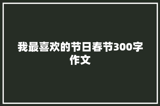 我最喜欢的节日春节300字作文 报告写作