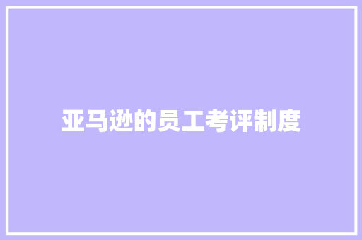 亚马逊的员工考评制度 诗歌创作