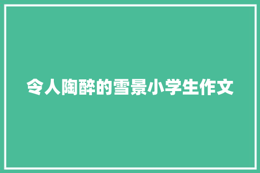 令人陶醉的雪景小学生作文 诗歌创作