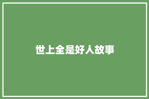 世上全是好人故事 写作技巧
