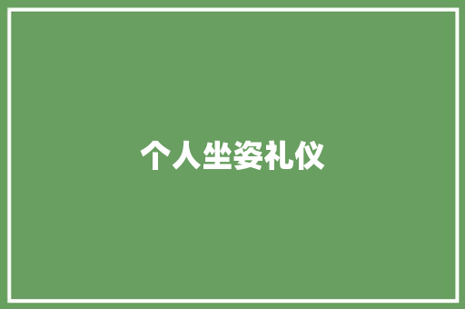 个人坐姿礼仪 词汇积累