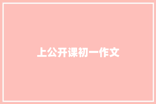 上公开课初一作文 简历模板