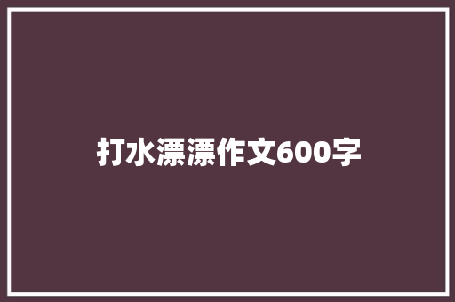 打水漂漂作文600字 词汇积累