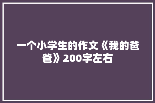 一个小学生的作文《我的爸爸》200字左右 词汇积累