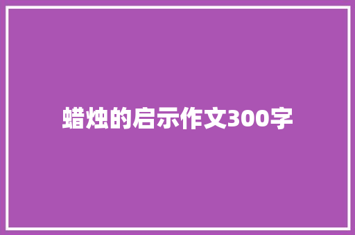 蜡烛的启示作文300字 词汇积累