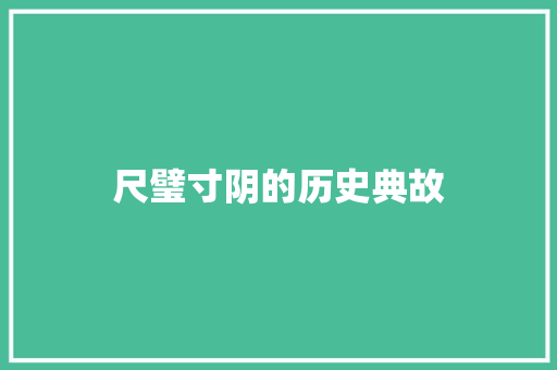 尺璧寸阴的历史典故 商业文案