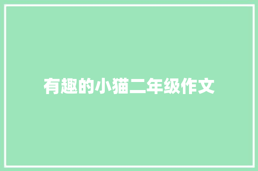 有趣的小猫二年级作文