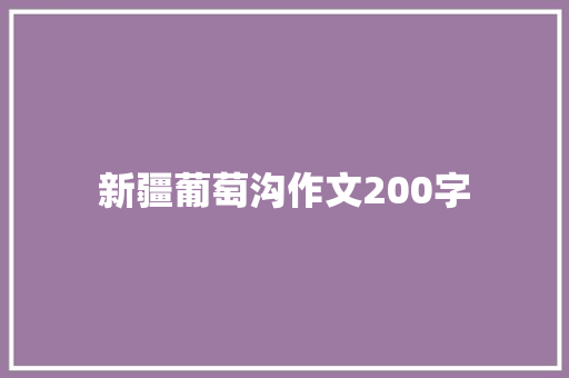 新疆葡萄沟作文200字 词汇积累