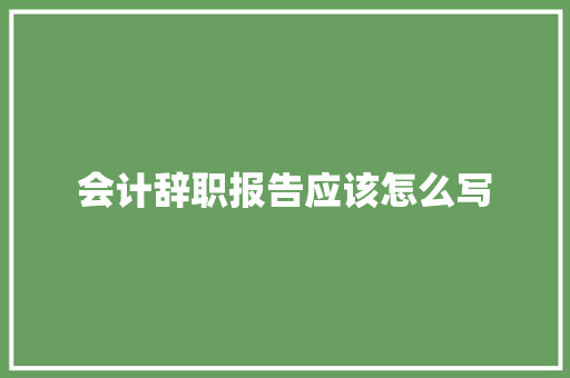 会计辞职报告应该怎么写 词汇积累