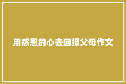 用感恩的心去回报父母作文 词汇积累