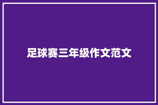 足球赛三年级作文范文 写作素材